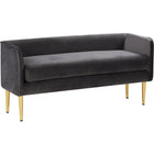 Meridian Furniture Audrey Velvet Bench - Grey - Benches