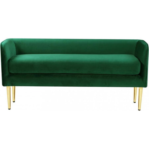 Meridian Furniture Audrey Velvet Bench - Green - Benches