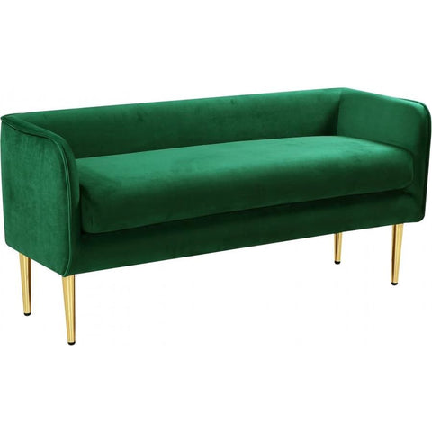 Meridian Furniture Audrey Velvet Bench - Green - Benches