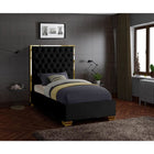 Meridian Furniture Lana Velvet Twin Bed - Bedroom Beds