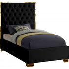 Meridian Furniture Lana Velvet Twin Bed - Black - Bedroom Beds