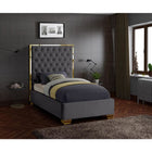 Meridian Furniture Lana Velvet Twin Bed - Bedroom Beds