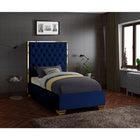 Meridian Furniture Lana Velvet Twin Bed - Bedroom Beds