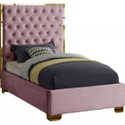 Meridian Furniture Lana Velvet Twin Bed - Pink - Bedroom Beds