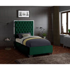 Meridian Furniture Lexi Velvet Twin Bed - Bedroom Beds