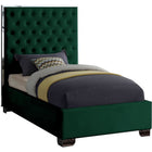 Meridian Furniture Lexi Velvet Twin Bed - Green - Bedroom Beds