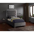 Meridian Furniture Lexi Velvet Twin Bed - Bedroom Beds