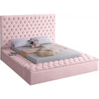Meridian Furniture Bliss Velvet Full Bed - Pink - Bedroom Beds