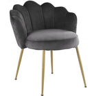 Meridian Furniture Claire Velvet Accent Chair / Dining Chair-Set of 2 - Grey - Chairs
