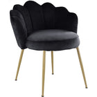 Meridian Furniture Claire Velvet Accent Chair / Dining Chair-Set of 2 - Black - Chairs