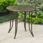 International Caravan Mandalay Iron Patio Bistro Table - Bronze - Outdoor Furniture