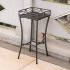 International Caravan Valencia Resin Wicker/Steel Square Plant Stand - Chocolate - Outdoor Furniture