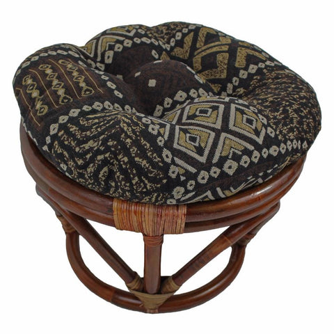 International Caravan Rattan Footsool with Tapestry Cushion - Picasso - Stools