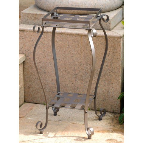 International Caravan Iron Square Plant Stand - Antique Black - Shelves & Cases