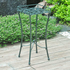 International Caravan Santa Fe Iron Nailhead Square Plant Stand - Verdi Green - Outdoor Furniture