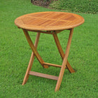International Caravan Royal Tahiti Outdoor Wooden 28 Round Folding Table - Outdoor Furniture
