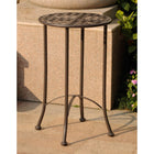 International Caravan Mandalay Iron Round Table - Rustic Brown - Outdoor Furniture