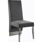 Meridian Furniture Porsha Velvet Dining Chair Set of 2 - Grey - Dining Chairs