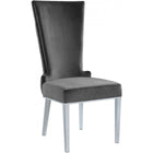 Meridian Furniture Serafina Velvet Dining Chair-Set of 2 - Grey - Dining Chairs