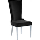 Meridian Furniture Serafina Velvet Dining Chair-Set of 2 - Black - Dining Chairs