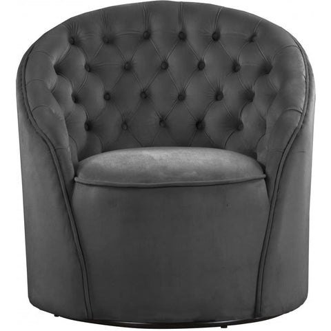 Meridian Furniture Alessio Velvet Accent Chair - Grey - Chairs