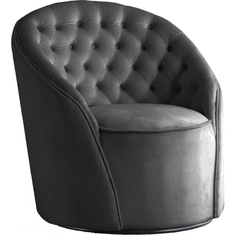 Meridian Furniture Alessio Velvet Accent Chair - Grey - Chairs