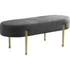 Meridian Furniture Gia Velvet Bench - Grey - Benches