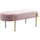 Meridian Furniture Gia Velvet Bench - Pink - Benches