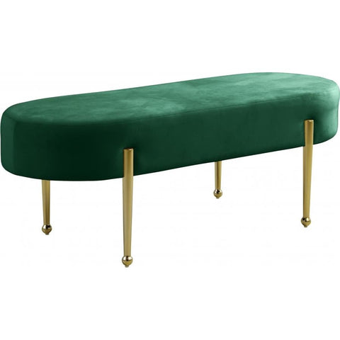 Meridian Furniture Gia Velvet Bench - Green - Benches