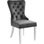 Meridian Furniture Carmen Velvet Dining Chair-Set of 2 - Grey - Dining Chairs