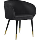 Meridian Furniture Louise Velvet Dining Chair-Set of 2 - Black - Dining Chairs