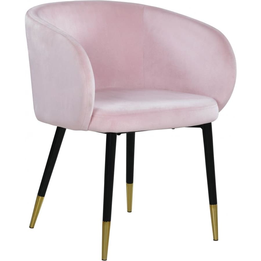 Meridian Furniture Louise Velvet Dining Chair-Set of 2 - Pink - Dining Chairs