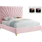 Meridian Furniture Eclipse Velvet King Bed - Pink - Bedroom Beds