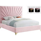 Meridian Furniture Eclipse Velvet Queen Bed - Pink - Bedroom Beds