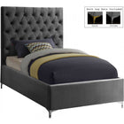 Meridian Furniture Cruz Velvet Twin Bed - Bedroom Beds