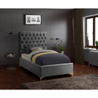 Meridian Furniture Cruz Velvet Twin Bed - Bedroom Beds