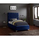 Meridian Furniture Cruz Velvet Twin Bed - Bedroom Beds