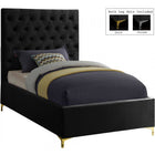 Meridian Furniture Cruz Velvet Twin Bed - Black - Bedroom Beds