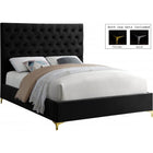 Meridian Furniture Cruz Velvet Queen Bed - Black - Bedroom Beds