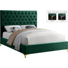 Meridian Furniture Cruz Velvet Queen Bed - Green - Bedroom Beds