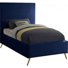 Meridian Furniture Jasmine Velvet Twin Bed - Navy - Bedroom Beds
