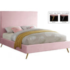 Meridian Furniture Jasmine Velvet Queen Bed - Pink - Bedroom Beds