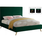 Meridian Furniture Jasmine Velvet Queen Bed - Green - Bedroom Beds
