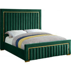 Meridian Furniture Dolce Velvet Queen Bed - Green - Bedroom Beds