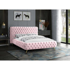 Meridian Furniture Delano Velvet Queen Bed - Bedroom Beds