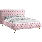 Meridian Furniture Delano Velvet King Bed - Pink - Bedroom Beds