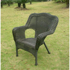 International Caravan Camelback Resin Wicker Patio Chairs (Set of 2) - Antique Black - Outdoor Furniture