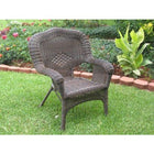 International Caravan Camelback Resin Wicker Patio Chairs (Set of 2) - Antique Pecan - Outdoor Furniture