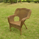 International Caravan Camelback Resin Wicker Patio Chairs (Set of 2) - Mocha - Outdoor Furniture