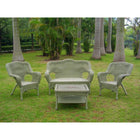 International Caravan Four Piece Maui Outdoor Seating Group - Antique Moss - Outdoor Furniture